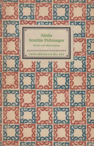 Insel-Bücherei 432, Älteste deutsche Dichtungen, Wolfskehl, Insel-Verlag