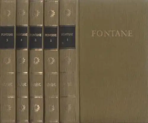 Buch: Fontanes Werke in fünf Bänden, Fontane, Theodor. 5 Bände, 1975