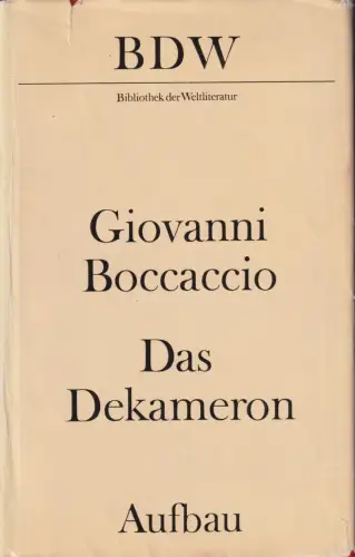 Buch: Das Dekameron, Boccaccio, Giovanni. BDW, 1974, Aufbau-Verlag