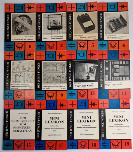 12 Hefte Der junge Funker, Deutscher Militärverlag, Elektrotechnik