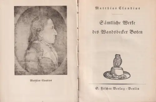 Buch: Sämtliche Werke des Wandsbecker Boten, Matthias Claudius, 3 Bände, Fischer