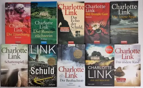 10 Bücher Charlotte Link, Konvolut, Sammlung, Bundle, Taschenbücher, Krimis