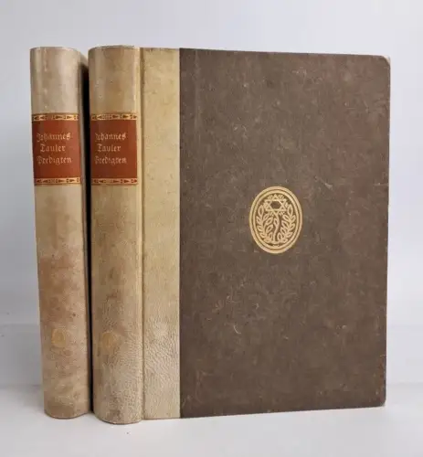 Buch: Predigten 1+2, Johannes Tauler, 1913, Eugen Diederichs Verlag, 2 Bände