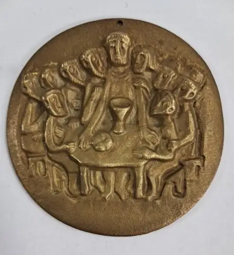 Medaillon: Das letzte Abendmahl, Bronze, guter Zustand, Anhänger
