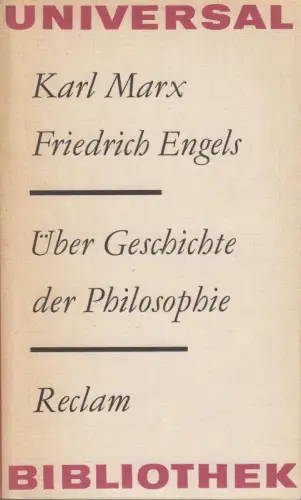 Buch: Über Geschichte der Philosophie, Marx / Engels, RUB, 1983, Relclam