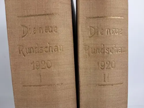 Buch: Die neue Rundschau 1920 Band 1+2, XXXI. Jahrgang der freien Bühne, Fischer