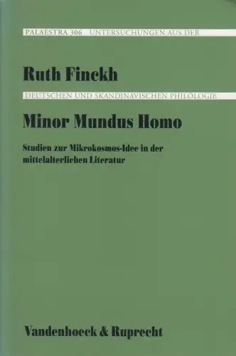 Buch: Minor Mundus Homo, Ruth Finckh, 1999, Vandenhoeck & Ruprecht, Palaestra