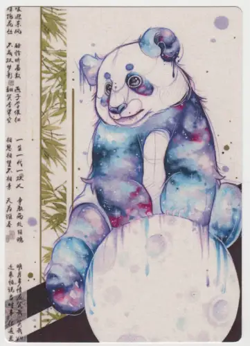 Postkarte: Postkarte Manga Art Weißer Lotus Panda, Withy, Vanessa Mertens