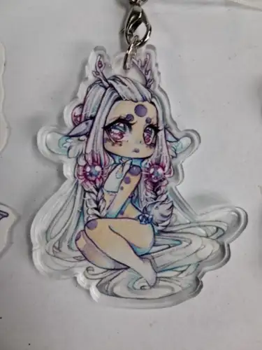 Set: Schlüsselanhänger & 2 Bilder Kawaii Manga Girl von Withy, sehr gut!