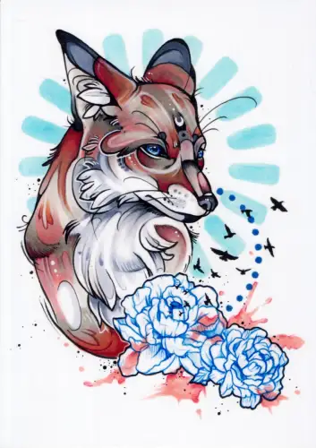 Kunstdruck: Kunstdruck Fuchs / Artprint Fox, Withy, Vanessa Mertens, wie neu!