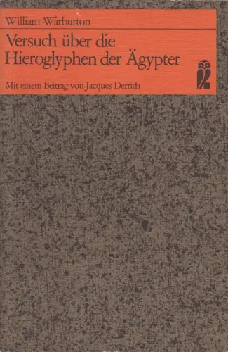 Buch: Versuch über die Hieroglyphen der Ägypter, W. Warburton, 1980, Ullstein
