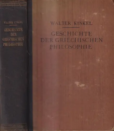 Buch: Geschichte der Philosophie, Walter Kinkel, 1906, Töpelmann, 2 Bände in 1