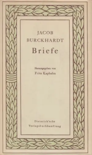 Sammlung Dieterich 6, Briefe, Burckhardt, Jacob, gebraucht, gut