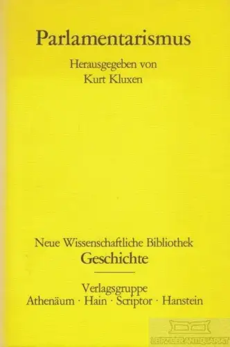 Buch: Parlamentarismus, Kluxen, Kurt. 1980, Verlag Anton Hain Meisenheim