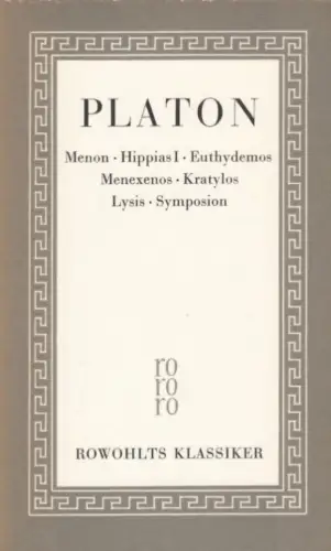 Buch: Sämtliche Werke 2, Platon. Rororo, 1979, Rowohlt Taschenbuch Verlag