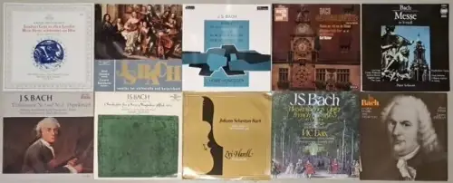 10 Schallplatten 12" LP Johann Sebastian Bach, Kantaten, Sonaten, Suite ...