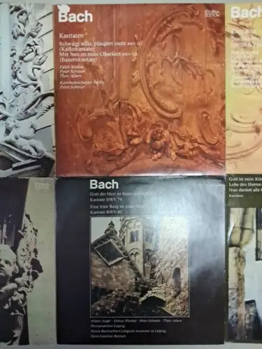 10x Johann Sebastian Bach Eterna Edition Schallplatten 12" LP, Kantaten, Lieder