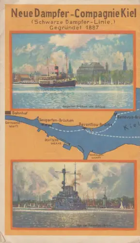 Prospekt: Fahrplan für die Hafen- und Förderfahrten 1930, Von Kiel nach Laboe