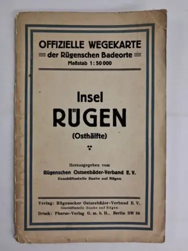 Landkarte: Insel Rügen (Osthälfte), Offizelle Wegekarte der Rügenschen Badeorte