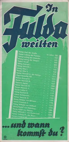 Prospekt: In Fulda weilten ... Wann kommst du?, 1935, Fuldaer Actiendruckerei