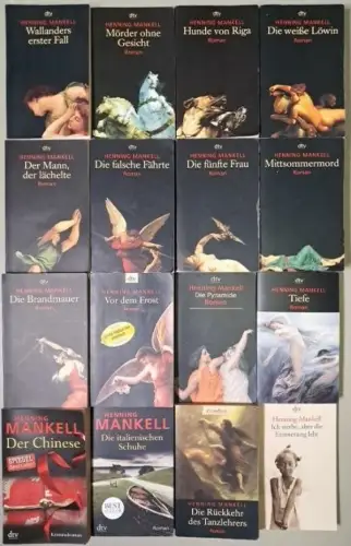 16 Bücher Henning Mankell: Wallander 1-10, Chinese, Pyramide, Tiefe, Schuhe ...