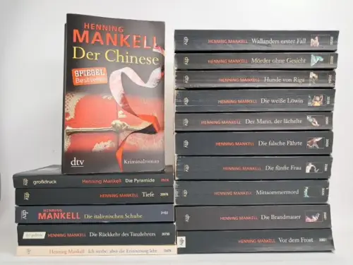 16 Bücher Henning Mankell: Wallander 1-10, Chinese, Pyramide, Tiefe, Schuhe ...