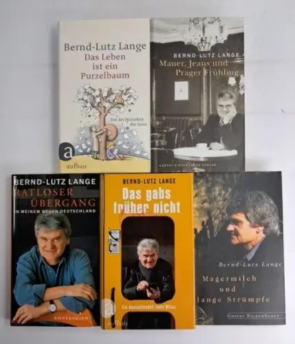 5 Bücher Bernd-Lutz Lange: Magermilch, Übergang, Purzelbaum, Mauer, Jeans und...