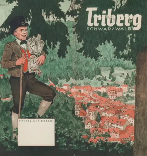 Prospekt: Triberg Schwarzwald, 1936, mit Lageplan-Beilage, gebraucht, gut