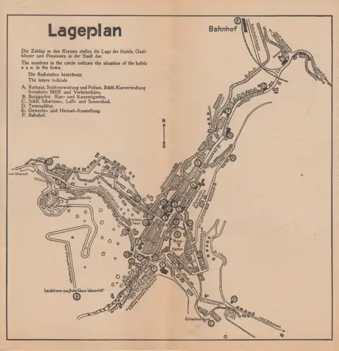 Prospekt: Triberg Schwarzwald, 1936, mit Lageplan-Beilage, gebraucht, gut