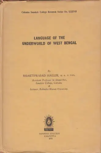Buch: Language of the Underworld of West Bengal, Mallik, Bhaktiprasad, 1972