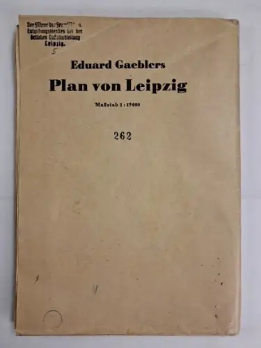 Stadtplan: Eduard Gaeblers Plan von Leipzig, Maßstab 1 : 50 000, 1943