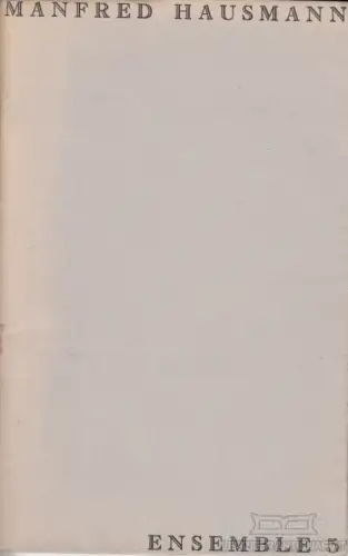 Buch: Manfred Hausmann, Fricker, Eberhard. Ensemble, 1978