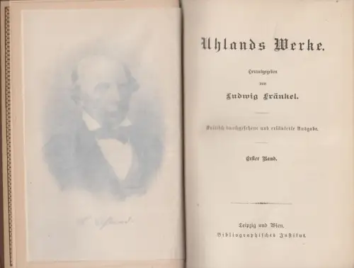 Buch: Uhlands Werke. 1+2, Bibliographisches Institut, 2 Bände, gebraucht, gut