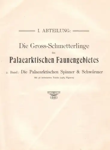 Buch: Die Groß-Schmetterlinge der Erde -Eine systematische Bearbeitung... Seitz