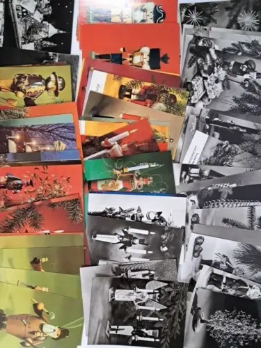 Lot: ca. 80 Postkarten Weihnachten, Erzgebirgische Schnitzereien, ungelaufen