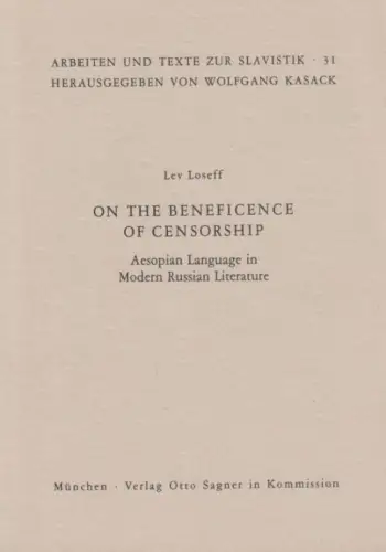 Buch: On the beneficence of censorship, Loseff, Lev. 1984, gebraucht, gut