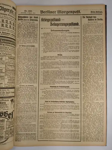 Berliner Morgenpost 17. Jahrgang 1914 (Juli/August), Nr. 200-238, mit Beilagen