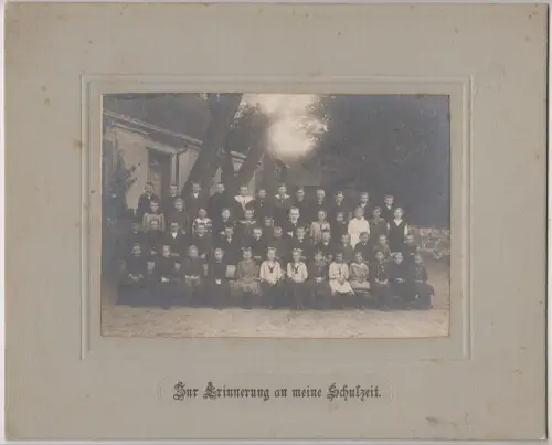 Fotografie: Zur Erinnerung an meine Schulzeit. Klassenfoto, Schulklasse, um 1900