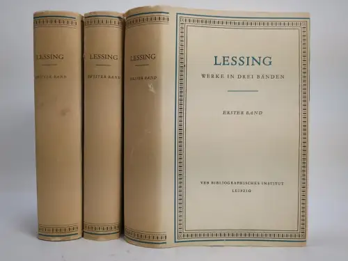 Buch: Werke in drei Bänden, Lessing, Gotthold Ephraim. 3 Bände, 1962