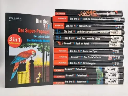13 Bücher Die drei ???, Kosmos, Hitchcock, Fußballfieber, Toteninsel 1-3, ...