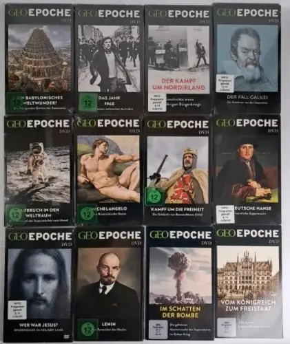 12 DVDs Geo Epoche: Lenin, Deutsche Hanse, Galilei, Nordirland, Bayern, Bombe...