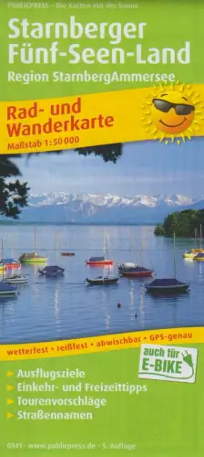 Landkarte: Starnberger Fünf-Seen-Land: Rad- und Wanderkarte 1:50000, Publicpress