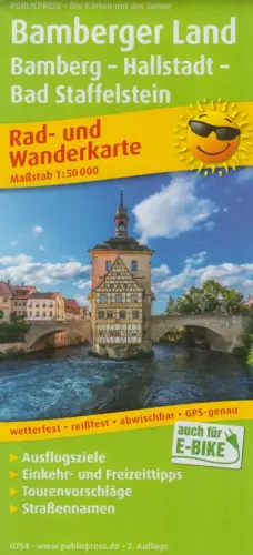 Landkarte: Bamberger Land: Rad- und Wanderkarte 1:50.000, Publicpress, GPS-genau