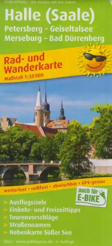Landkarte: Halle (Saale): Rad- und Wanderkarte 1:50000, Publicpress, GPS-genau