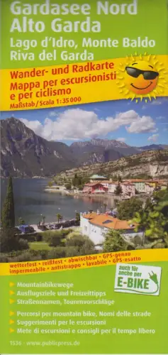 Landkarte: Gardasee Nord / Alto Garda: Rad- und Wanderkarte 1:35000
