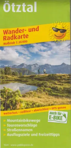 Landkarte: Ötztal: Rad- und Wanderkarte 1:35000, Tirol, Österreich, GPS-genau