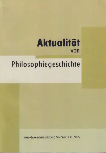 Buch: Aktualität von Philosophiegeschichte, Kinner, Klaus, 2005, Helmut Seidel..