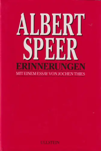 Buch: Erinnerungen, Speer, Albert. 1993, Verlag Ullstein, gebraucht, gut
