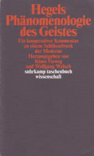 Buch: Hegels Phänomenologie des Geistes, Vieweg, Welsch (Hrsg.), 2008, Suhrkamp