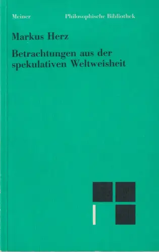 Buch: Betrachtungen aus der spekulativen Weltweisheit, Herz, Marcus, 1990